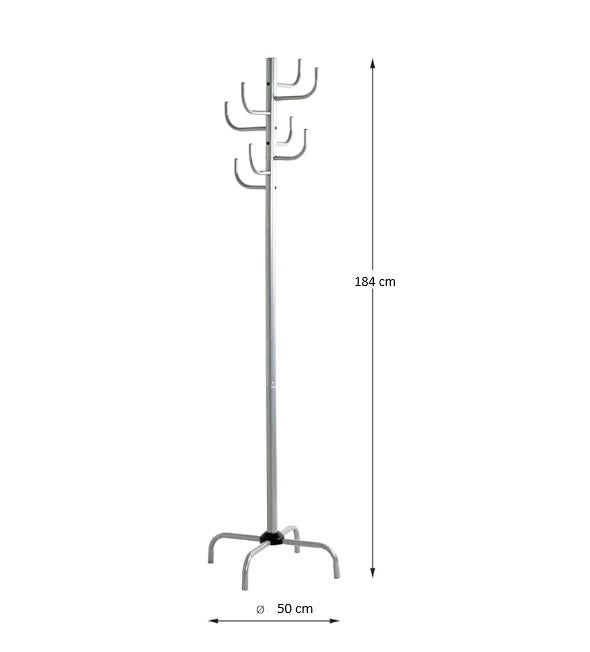 Gray Coat Rack - Freestanding Hat and Coat Stand with 8 Hooks. 19.68" x 19.68" x 72.44" HAOG - HAOG