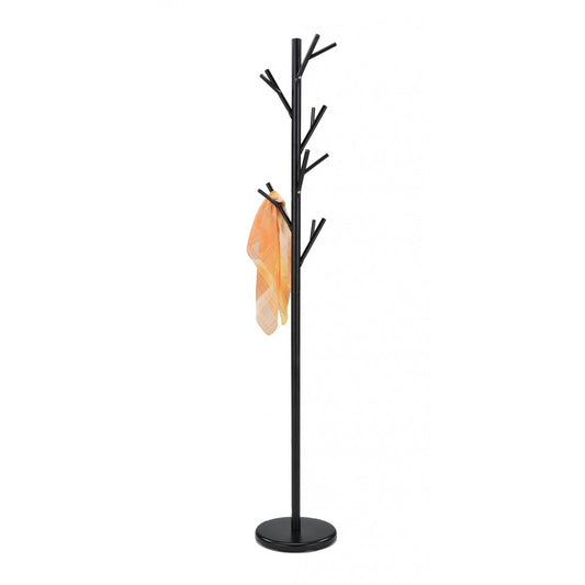 Freestanding Coat Rack - Black Metal, 12 Hooks. HAOG Home and Office Goods - HAOG