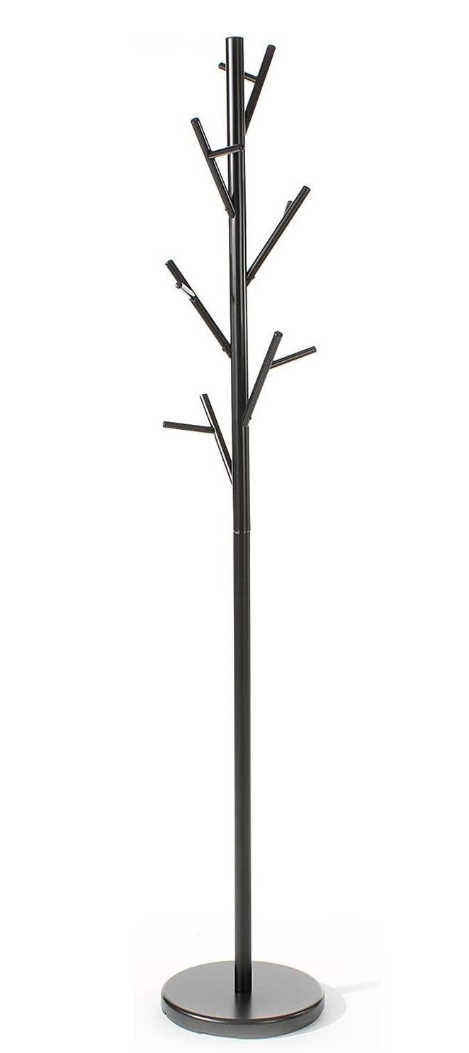 Freestanding Coat Rack - Black Metal, 12 Hooks. HAOG Home and Office Goods - HAOG