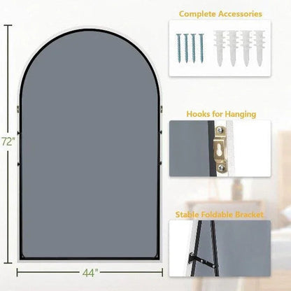 MELOMOIR Oversized Floor Mirror, Free Standing Leaning or Hanging, Suitable for Bedroom Living Room Home Gym Cloakroom, Thin Aluminum Frame, Tempered Glass, White - HAOG