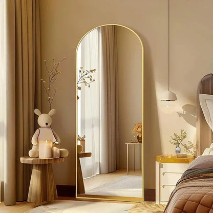 MELOMOIR Large Arched Mirror - Full Length, Extra Large Floor Mirror for Bedroom, Living Room, Gym - Hanging or Leaning - Gold Frame - HAOG