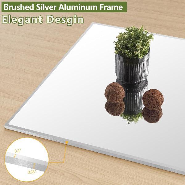 MELOMOIR Oversized Floor Mirror, Free Standing Leaning or Hanging, Suitable for Bedroom Living Room Home Gym Cloakroom, Thin Aluminum Frame, Tempered Glass, Silver - HAOG