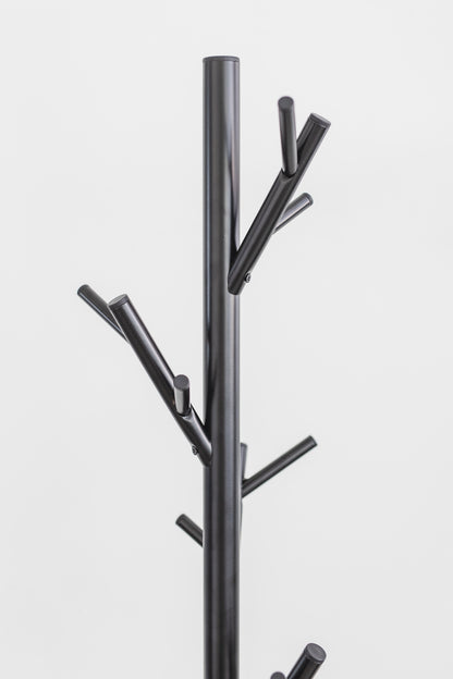 Black 18-Hook Coat Rack – Freestanding Metal Stand for Hats, Coats & Bags | HAOG - HAOG
