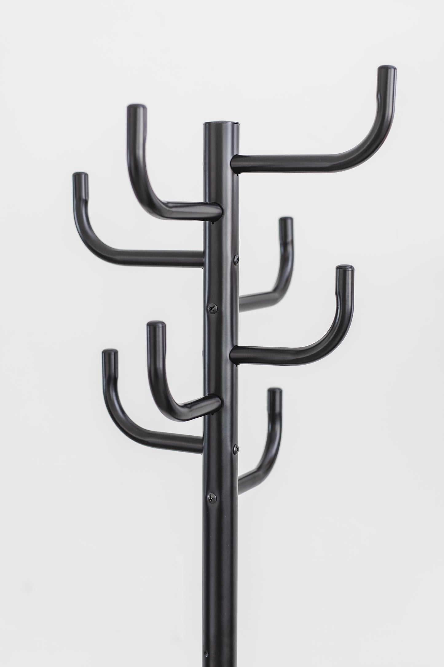 White Freestanding Coat Rack with 8 Hooks – Sleek Metal Organizer by HAOG - HAOG