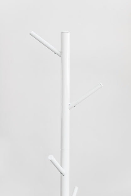 White Coat Rack – Freestanding Modern Hat & Coat Stand 6 Hooks | Powder-Coated Steel | HAOG - HAOG