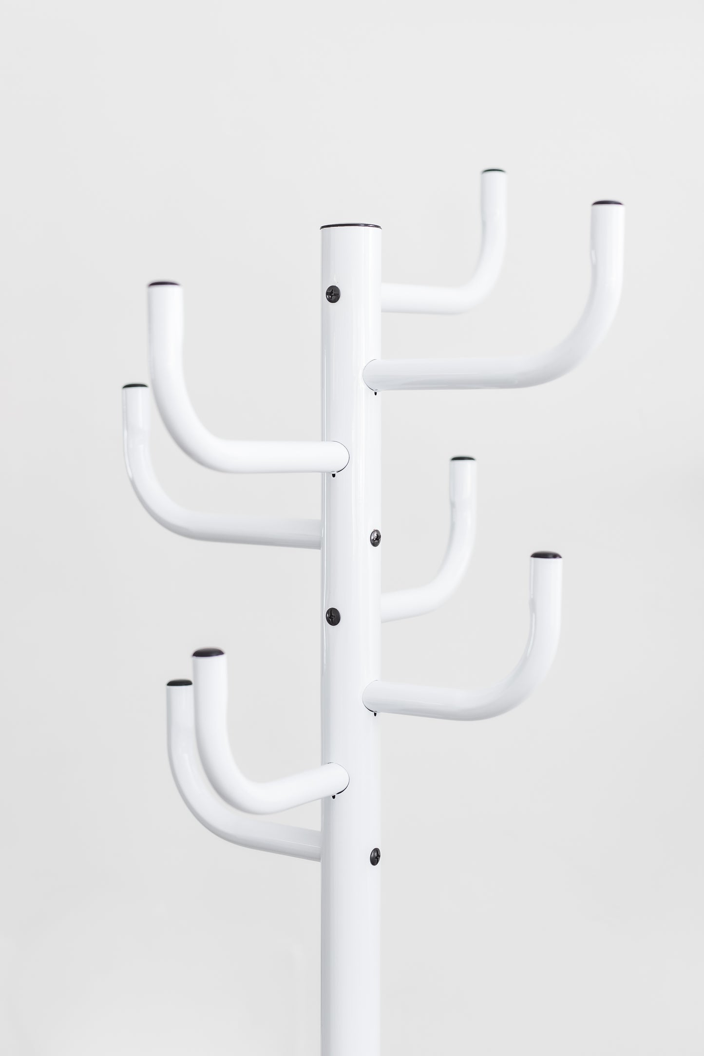 White Powder-Coated Coat Rack - Freestanding Hat and Coat Stand with 8 Hooks. 19.68" x 19.68" x 72.44" HAOG - HAOG