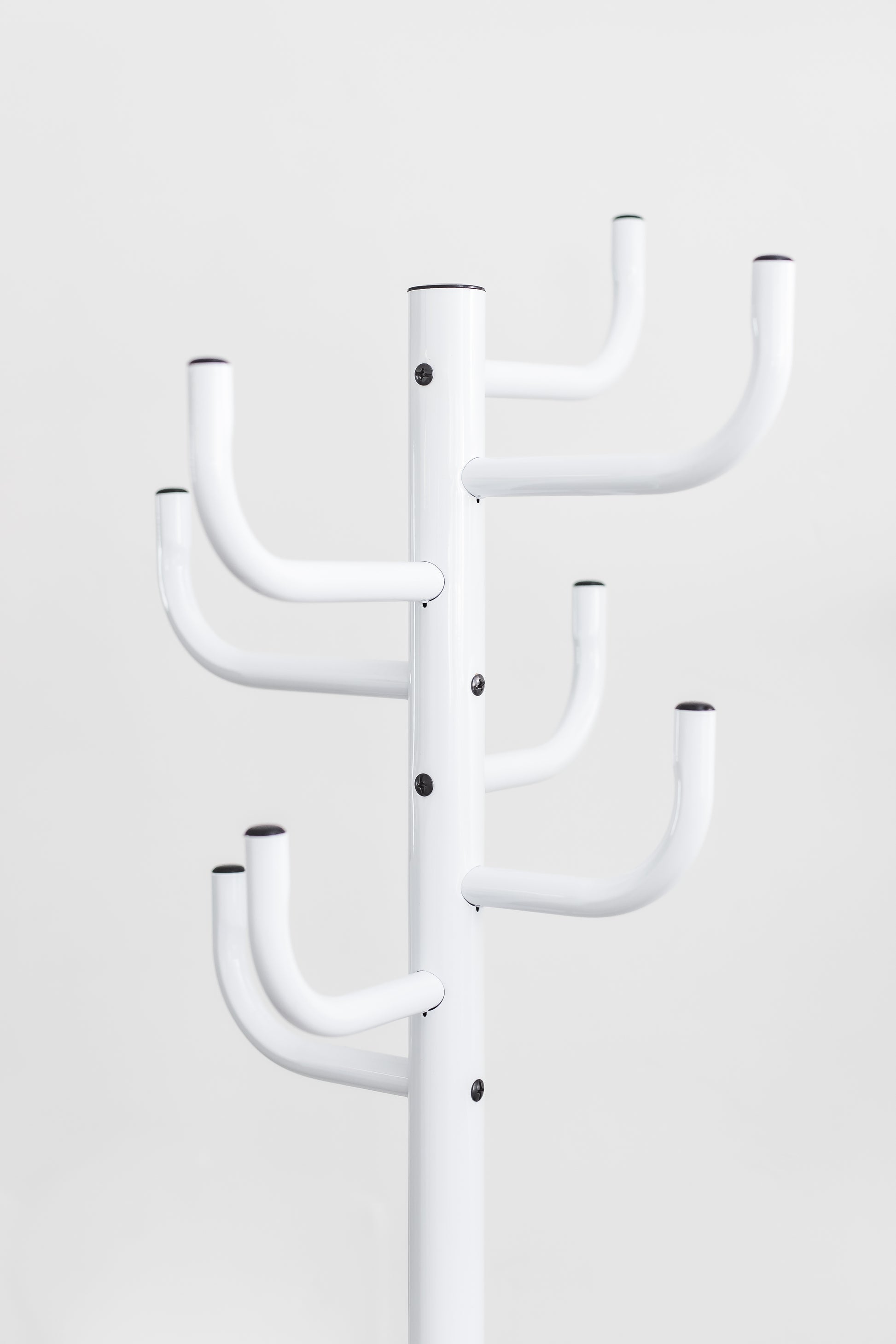 White Powder-Coated Coat Rack - Freestanding Hat and Coat Stand with 8 Hooks. 19.68" x 19.68" x 72.44" HAOG - HAOG