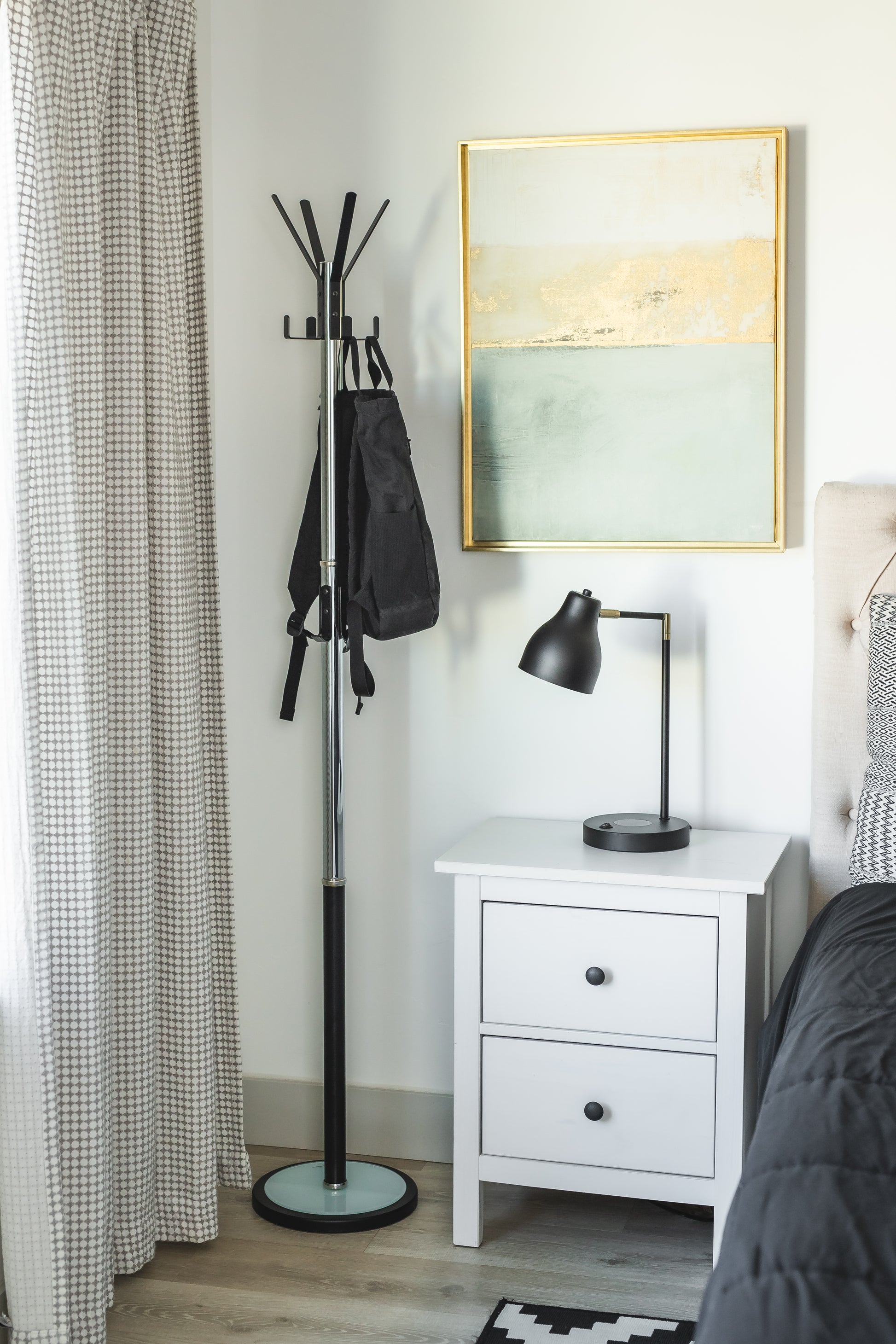 Chrome Plated Coat Rack – Freestanding Hat & Coat Stand with Black Powder Coated Steel Hooks and Tempered Glass Base. HAOG Home and Office Goods - HAOG