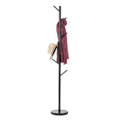 Black Coat Rack – Freestanding Modern Hat & Coat Stand 6 Hooks | Powder-Coated Steel | HAOG - HAOG